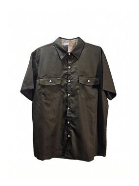NWT | Olive Green Short Sleeve Dual Pocket Utility Button Up Shirt | Large